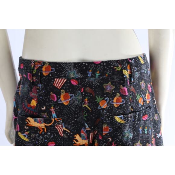 Farm Rio Amorina Anthropologie Pants Size L Whimsical Multicolor Denim Boho - Picture 16 of 16